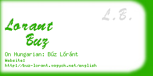 lorant buz business card